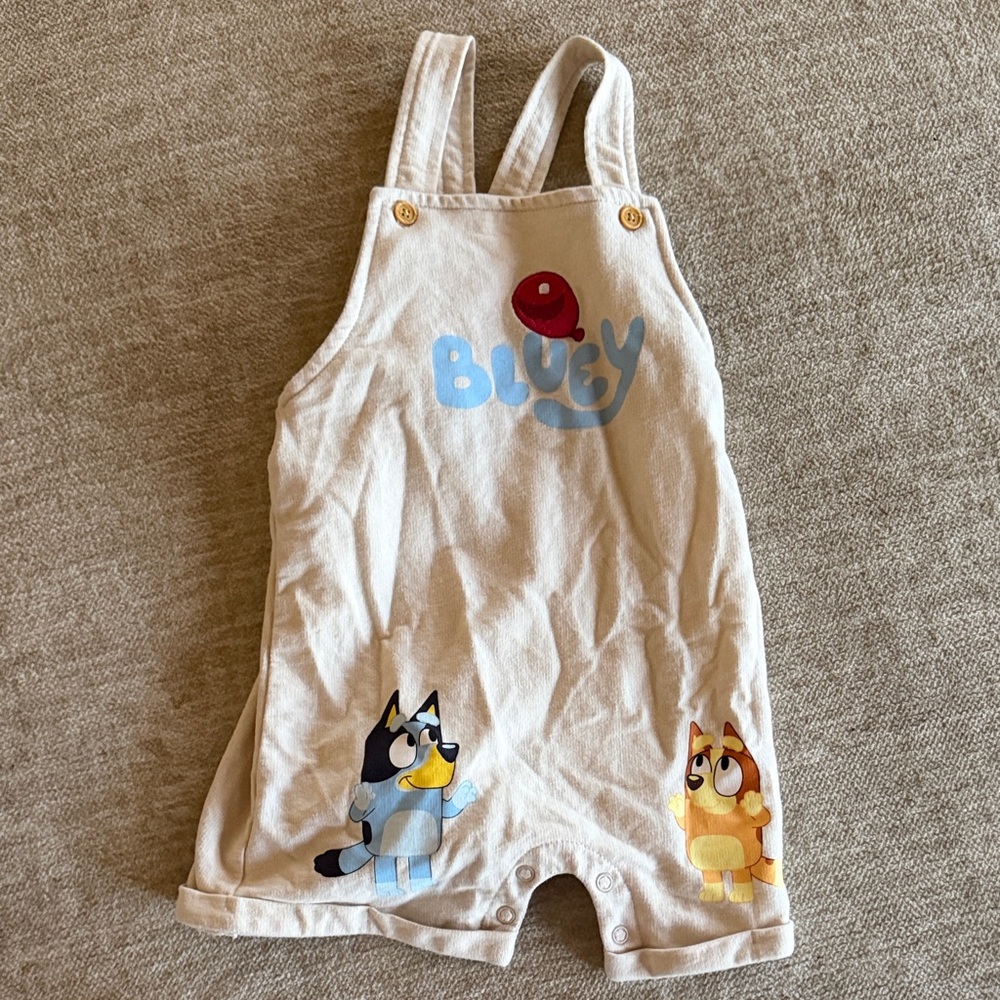 Disney Cream Overalls with Cartoon Characters